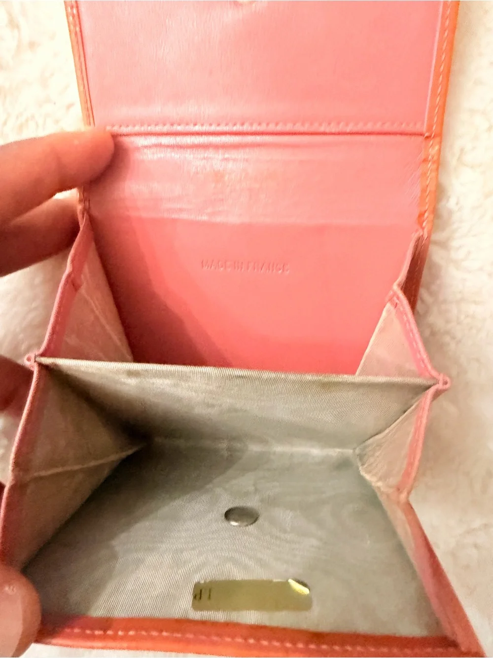 CHANEL Orange Patent Compact CC-Logo Wallet